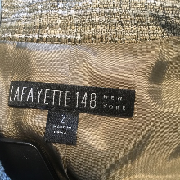 Lafayette 148 New York gray tweed blazer size 2 - Picture 2 of 4